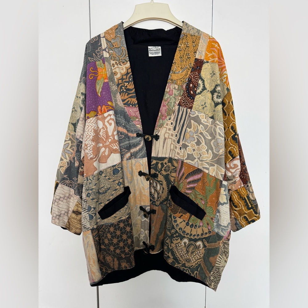 Kosibali multicolor patchwork cardigan 100% cotton